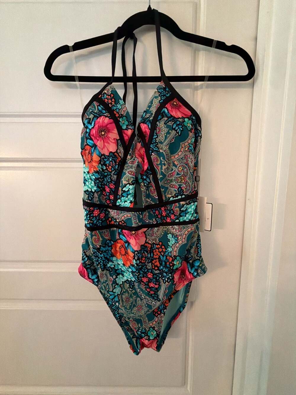 Laundry by Shelli Segal Floral Paisley Cutout One-Piece Swimsuit Size S/CH